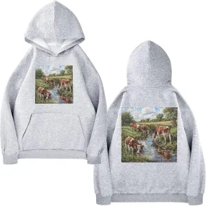 Printing Womens Oversized Hoodies Sweatshirts Graphic Pullover with Pockets