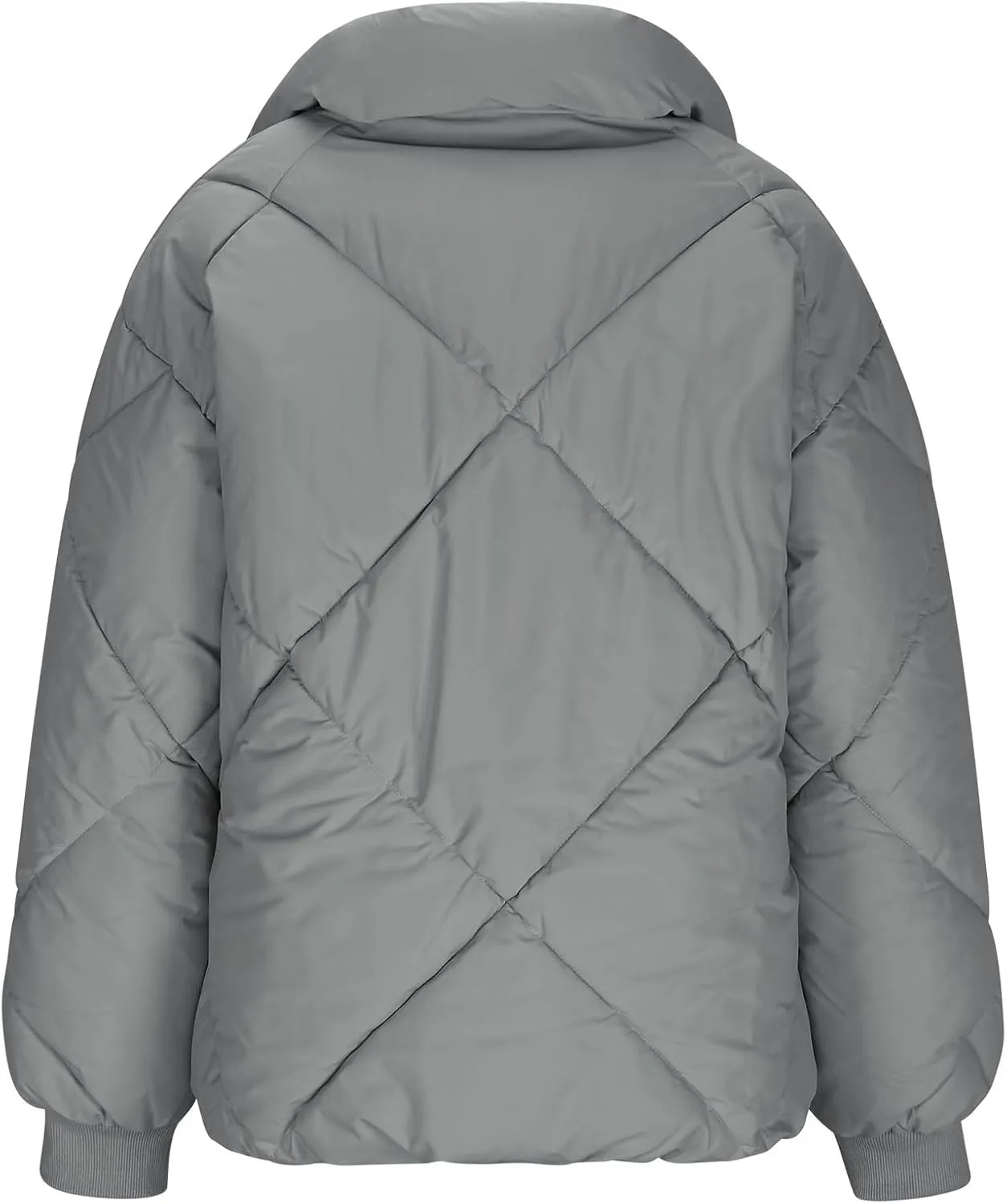 Quilted Jackets for Women 2024 Zip up Puffer Jacket Padded Down Jacket Warm Insulated Jackets Thermal Winter Coat
