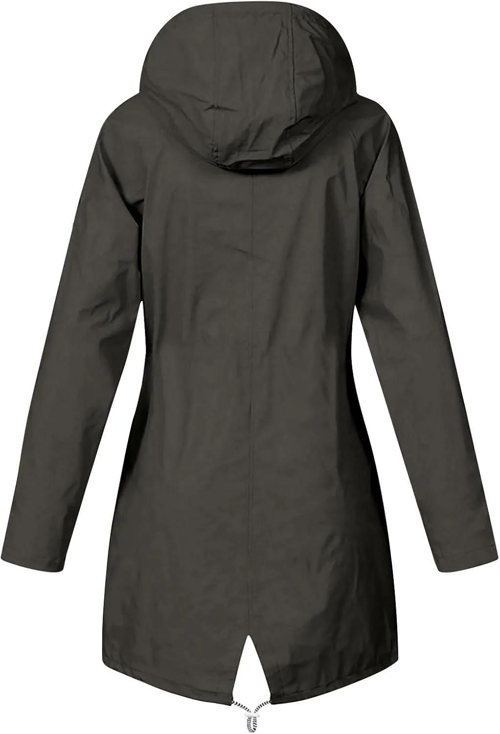 Rain Jacket for Women Waterproof Outdoors Raincoats Lightweight Long Hooded Trench Coats Striped Lined Windbreaker