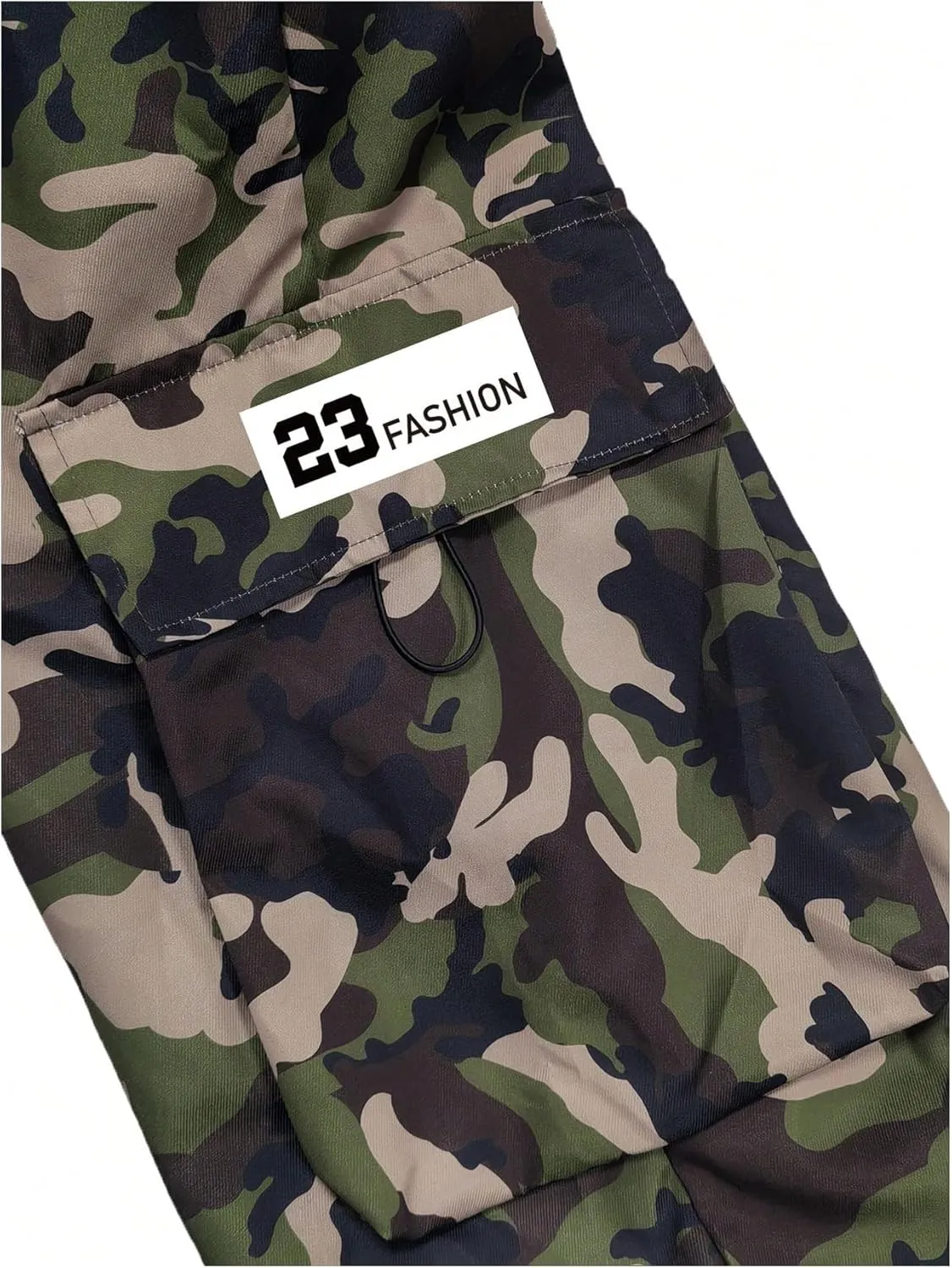 SHENHE Men's Camo Cargo Pants Drawstring Baggy Joggers Hip Hop Streetwear Loose Pants
