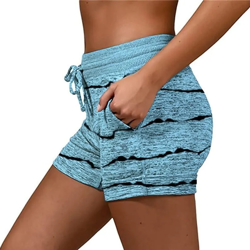 Shorts for Women Trendy Drawstring Elastic High Waist Sport Printed Butt Lifting Up Casual Loose Fit Sweatpant