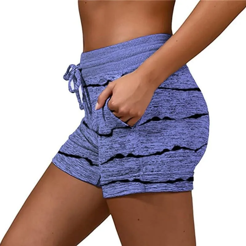 Shorts for Women Trendy Drawstring Elastic High Waist Sport Printed Butt Lifting Up Casual Loose Fit Sweatpant