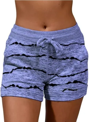 Shorts for Women Trendy Drawstring Elastic High Waist Sport Printed Butt Lifting Up Casual Loose Fit Sweatpant