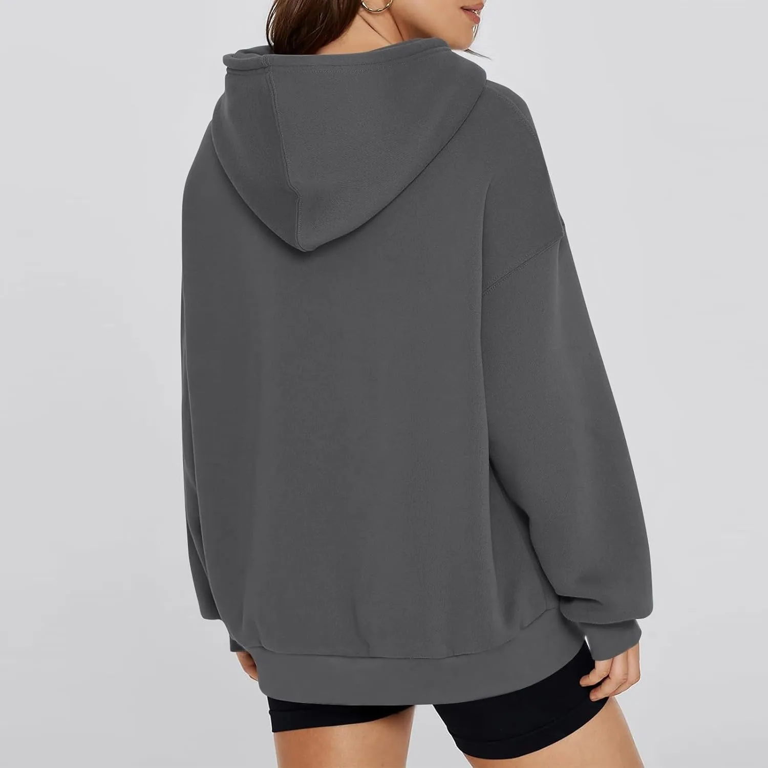 slqdgmryz Oversized Hoodies for Women Hooded Long Sleeve Fleece Pullover Plain Y2k Hoodie Cute Sweatshirts with Pockets