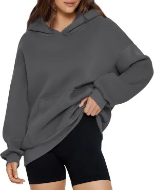 slqdgmryz Oversized Hoodies for Women Hooded Long Sleeve Fleece Pullover Plain Y2k Hoodie Cute Sweatshirts with Pockets