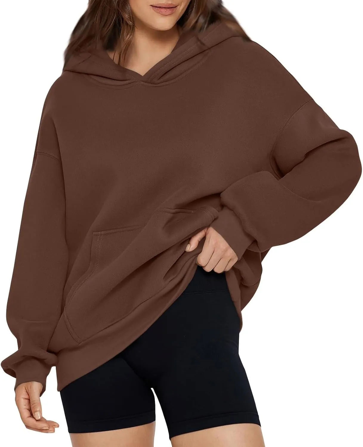 slqdgmryz Oversized Hoodies for Women Hooded Long Sleeve Fleece Pullover Plain Y2k Hoodie Cute Sweatshirts with Pockets