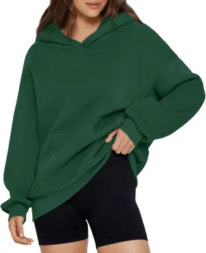 slqdgmryz Womens Oversized Hoodie Y2k Cozy Fleece Pullover Pocket Long Sleeve Preppy Sweatshirt Cute Hoodies for Teen Girls