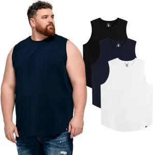STRONGSIZE Big and Tall Men’s Muscle Tank Tops – Sleeveless Muscle Shirts for Men – Longer Length, Premium Stretch Cotton