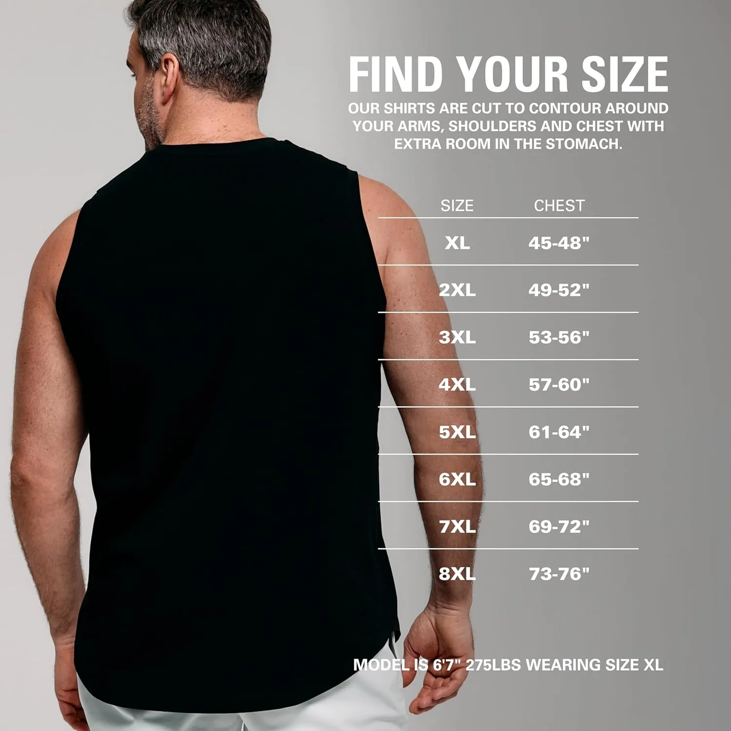 STRONGSIZE Big and Tall Men’s Muscle Tank Tops – Sleeveless Muscle Shirts for Men – Longer Length, Premium Stretch Cotton