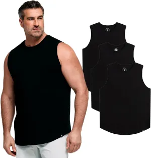 STRONGSIZE Big and Tall Men’s Muscle Tank Tops – Sleeveless Muscle Shirts for Men – Longer Length, Premium Stretch Cotton