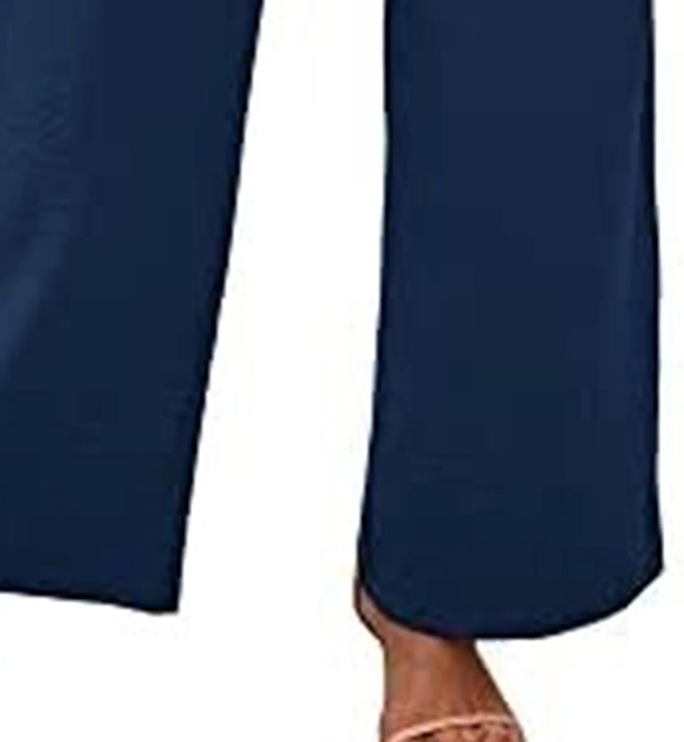 Summer Women's High Waist Slim Straight Wide Leg Pants Solid Color Pocket Belt Casual Pants Loose Trousers
