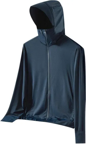 Sun Protection Shirts for Men UPF 50  Leisure Hoodie with Mask Rash Guard Long Sleeve High Elasticity Fishing Shirts
