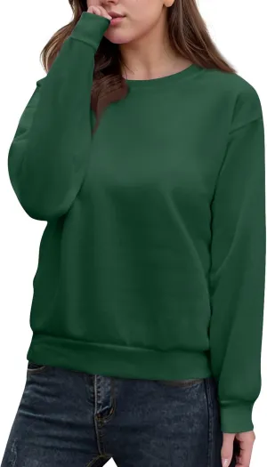 Sweatshirt for Women–Soft Long Sleeve Tops Crewneck Fleece Pullover Trendy Sweatshirt Oversized Spring Outfits