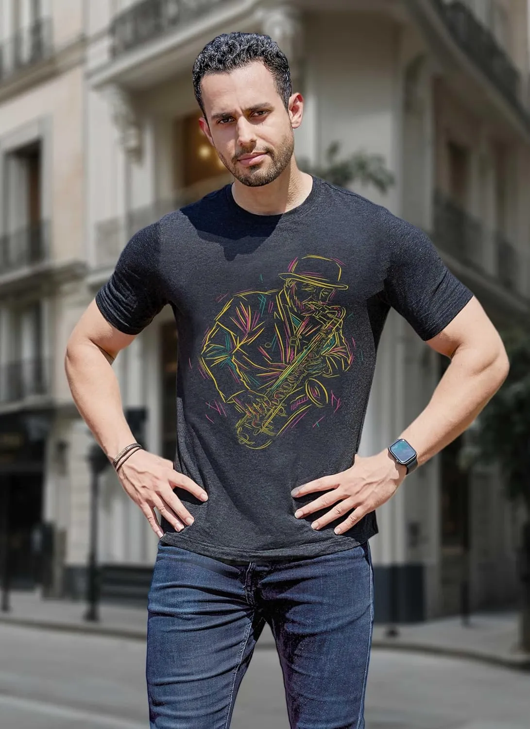 T-Shirt for Men's- Graphic t-Shirts Cotton Blend Basic Tees Vintage Casual Tshirts Fitting
