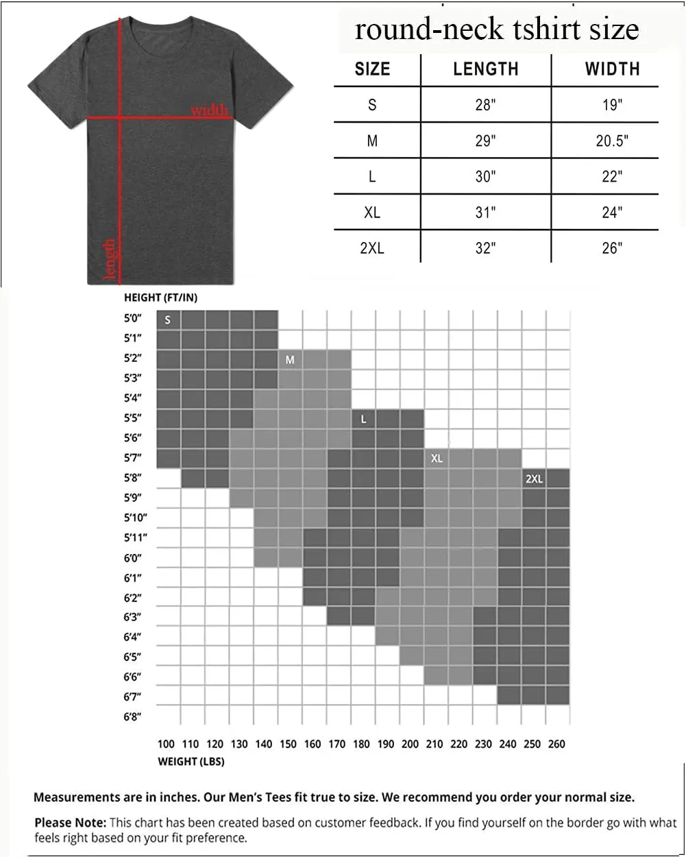 T-Shirt for Men's- Graphic t-Shirts Cotton Blend Basic Tees Vintage Casual Tshirts Fitting