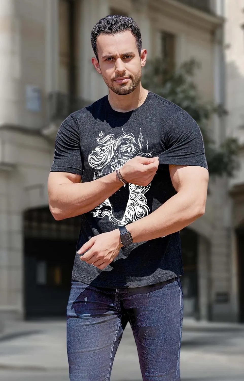 T-Shirt for Men's- Graphic t-Shirts Cotton Blend Basic Tees Vintage Casual Tshirts Fitting