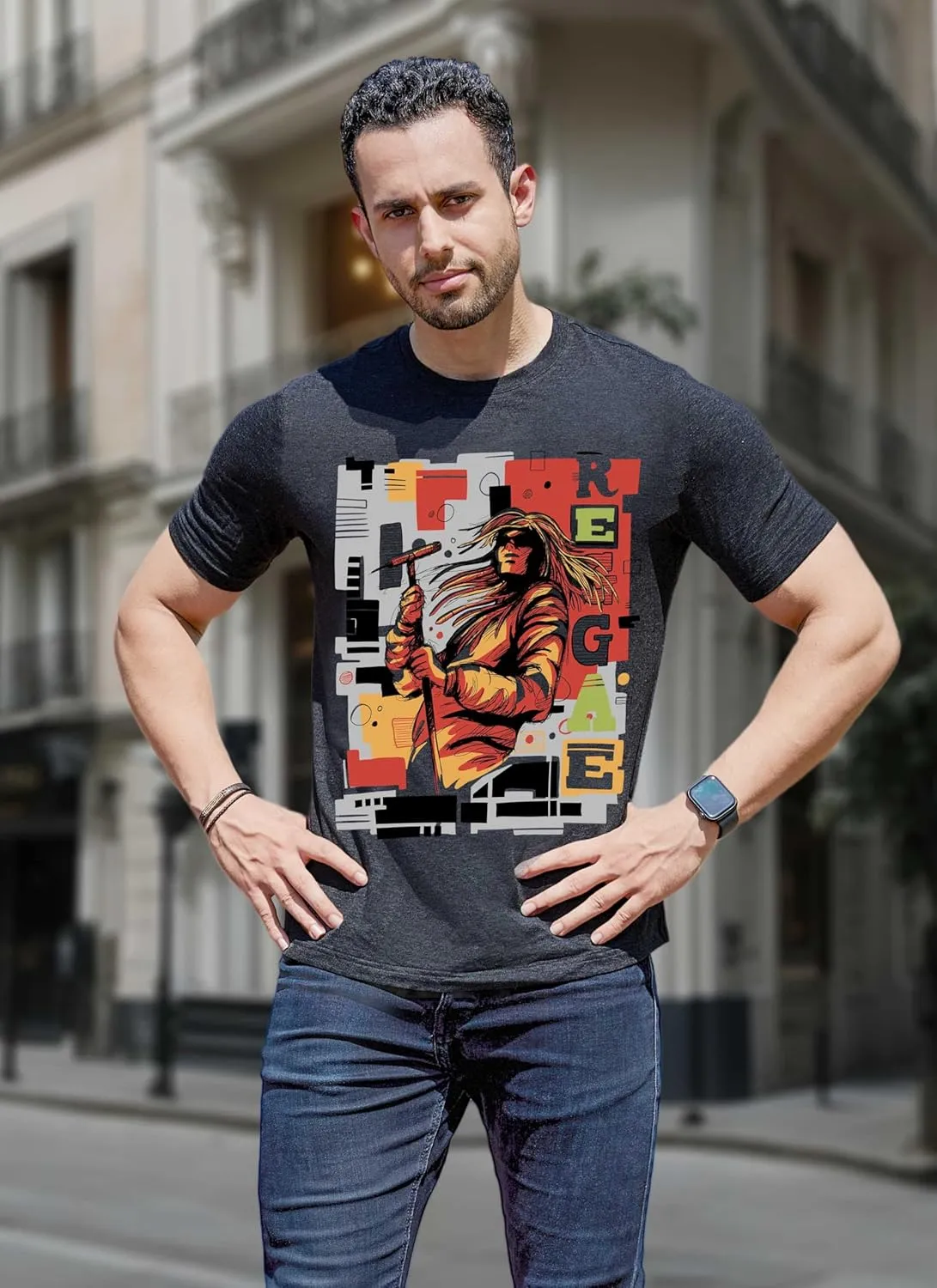 T-Shirt for Men's- Graphic t-Shirts Cotton Blend Basic Tees Vintage Casual Tshirts Fitting