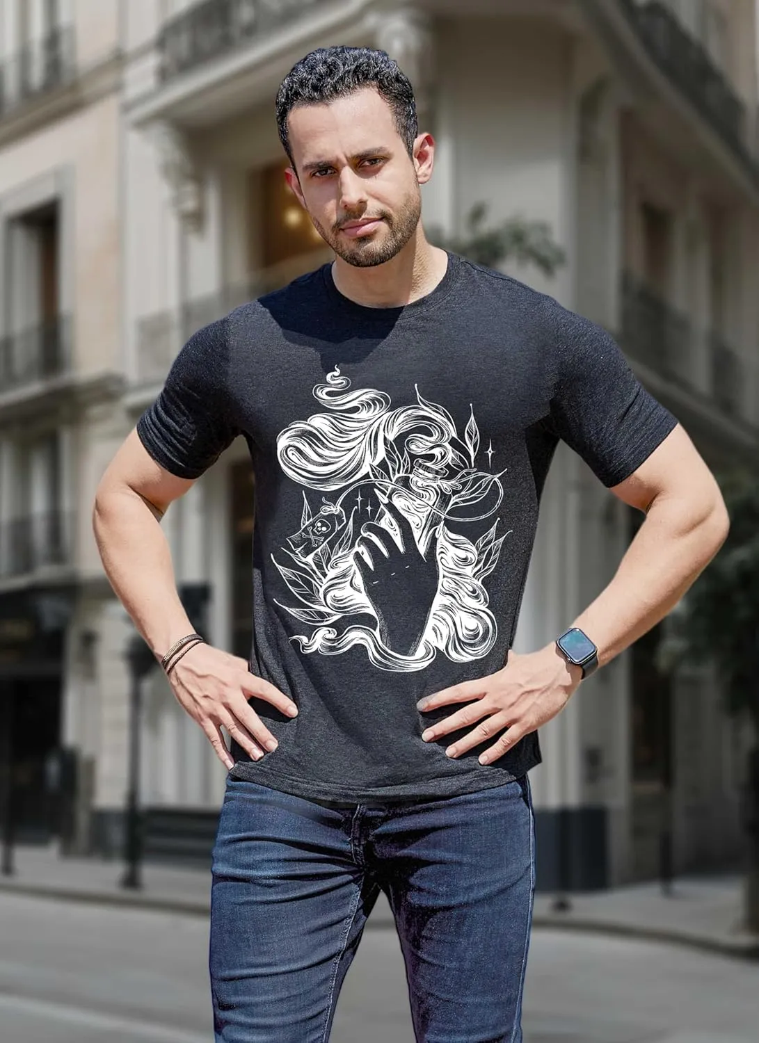 T-Shirt for Men's- Graphic t-Shirts Cotton Blend Basic Tees Vintage Casual Tshirts Fitting