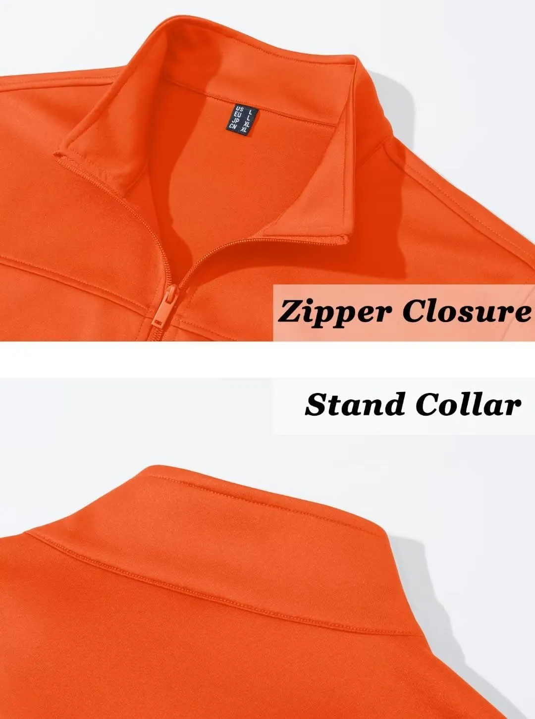 TACVASEN Men's Fleece Lined Track Athletic Jackets Lightweight Full Zip Collar Casual Coats for Running with Pockets