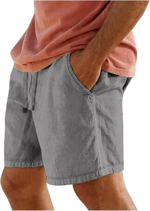 Track Gym Beach for Man Summer Fall Lace Linen Loose Fit Hawaiian Tropical Straight Leg Plain Pants Shorts Man 2025
