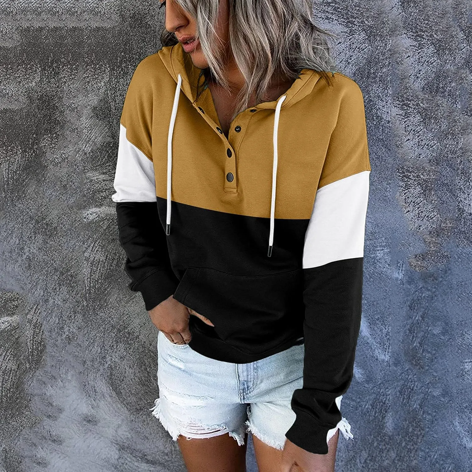 TUQIDEWU Hoodies for Women Trendy, Hoodie for Women Tie Dye Sweatshirt Button Down Tops Casual Long Sleeve Oversize Pullover