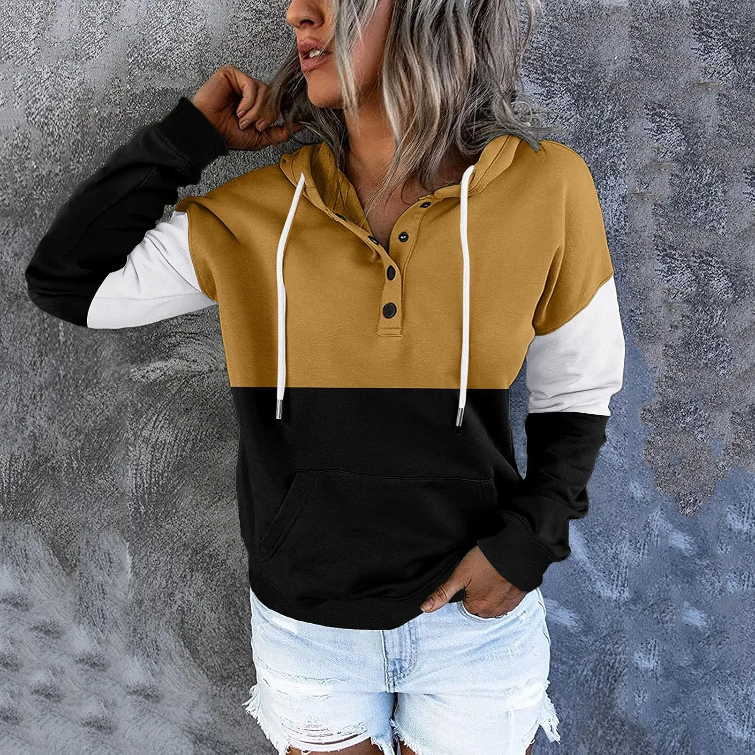 TUQIDEWU Hoodies for Women Trendy, Hoodie for Women Tie Dye Sweatshirt Button Down Tops Casual Long Sleeve Oversize Pullover