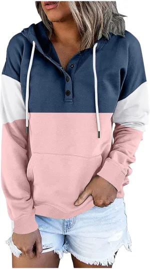 TUQIDEWU Hoodies for Women Trendy, Hoodie for Women Tie Dye Sweatshirt Button Down Tops Casual Long Sleeve Oversize Pullover