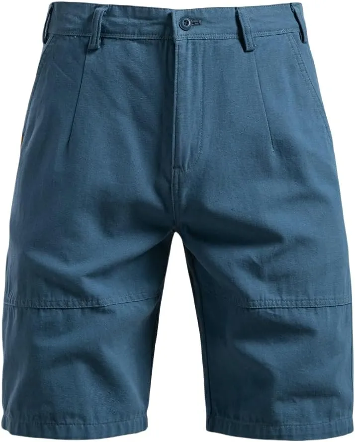 USTZFTBCL Summer Men's Cotton Casual Straight Leg Mid-Length Solid Color Versatile Cargo Shorts