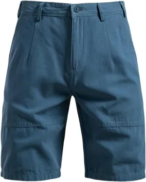 USTZFTBCL Summer Men's Cotton Casual Straight Leg Mid-Length Solid Color Versatile Cargo Shorts