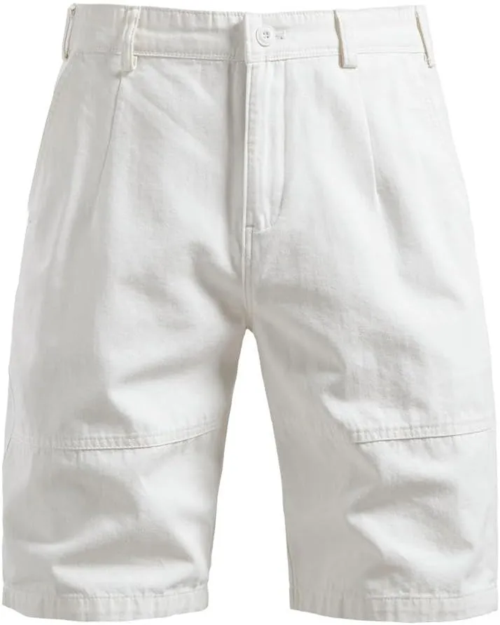 USTZFTBCL Summer Men's Cotton Casual Straight Leg Mid-Length Solid Color Versatile Cargo Shorts
