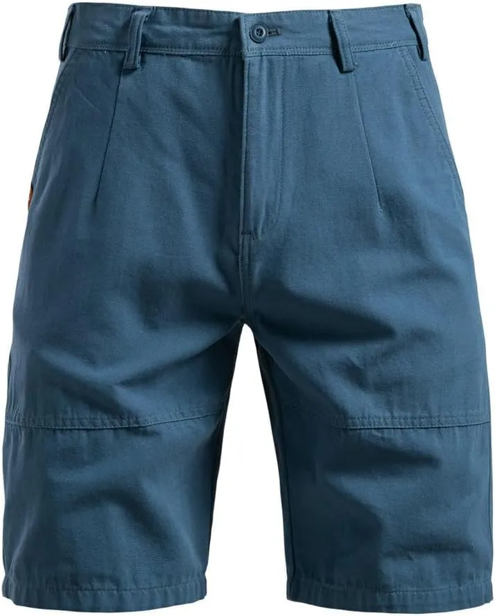USTZFTBCL Summer Men's Cotton Casual Straight Leg Mid-Length Solid Color Versatile Cargo Shorts