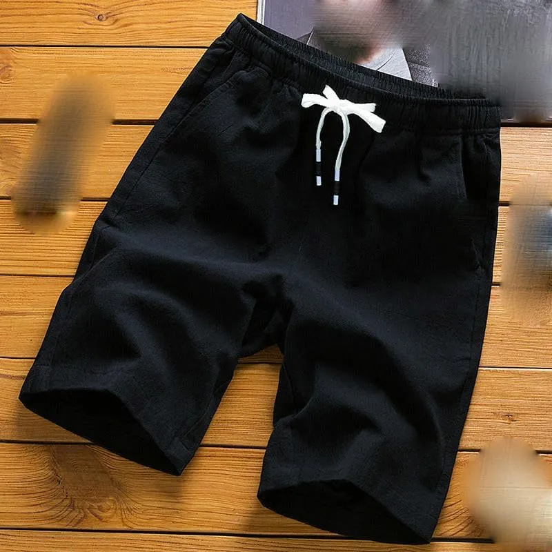 USTZFTBCL Summer Men's Ice Silk Mid-Length Sports Casual Beach Mid-Length Shorts