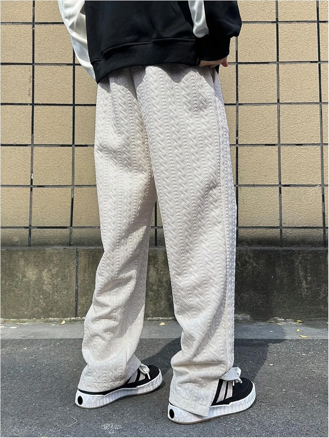 Verdusa Men's Drawstring Elastic Waist Split Side Loose Pants Joggers
