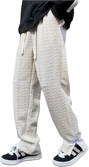 Verdusa Men's Drawstring Elastic Waist Split Side Loose Pants Joggers