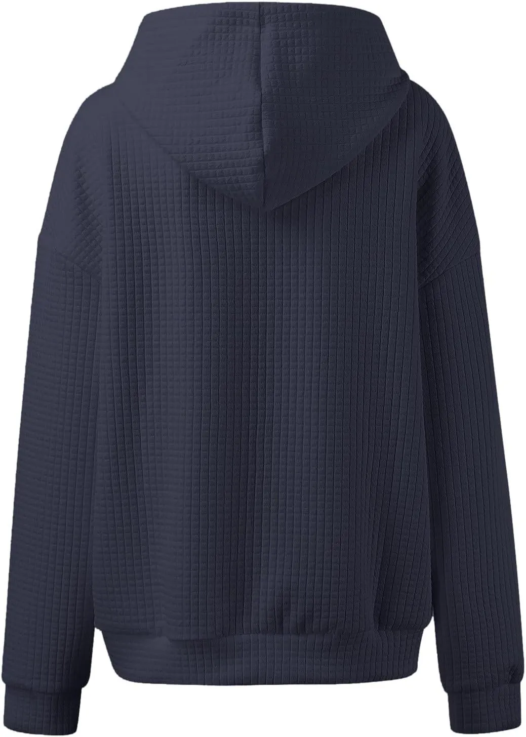Waffle Knit Oversized Hoodies for Women with Pocket - Fall Sweatshirt 2024