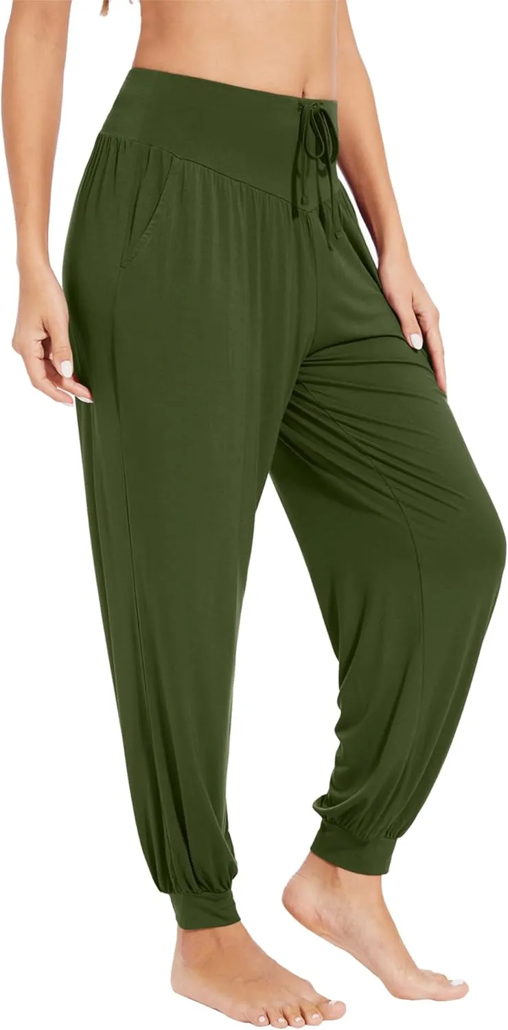 WiWi Jogger Pant for Women High Waist Yoga Pants Soft Comfy Viscose from Bamboo Women's Pajama Bottoms S-XXL