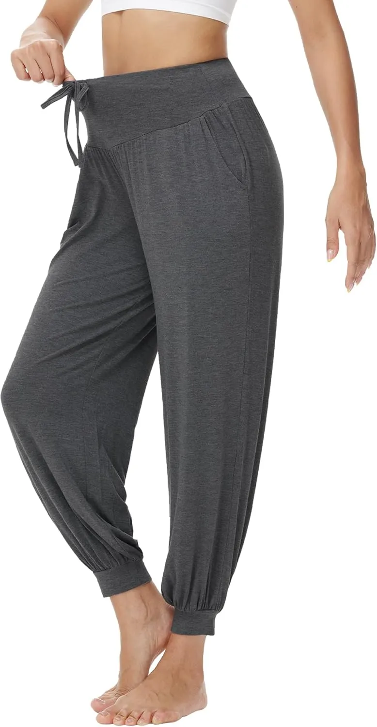 WiWi Jogger Pant for Women High Waist Yoga Pants Soft Comfy Viscose from Bamboo Women's Pajama Bottoms S-XXL