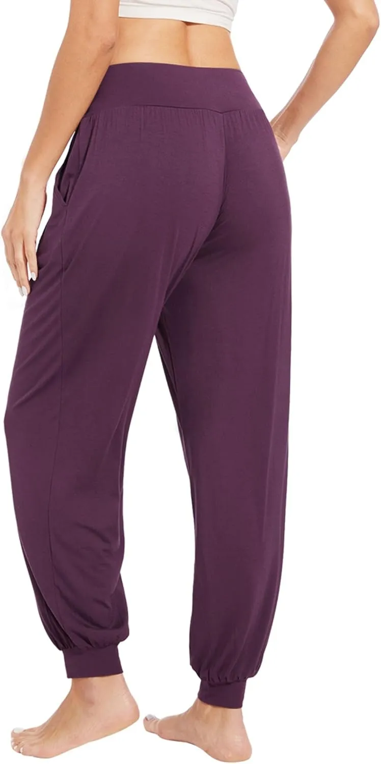 WiWi Jogger Pant for Women High Waist Yoga Pants Soft Comfy Viscose from Bamboo Women's Pajama Bottoms S-XXL
