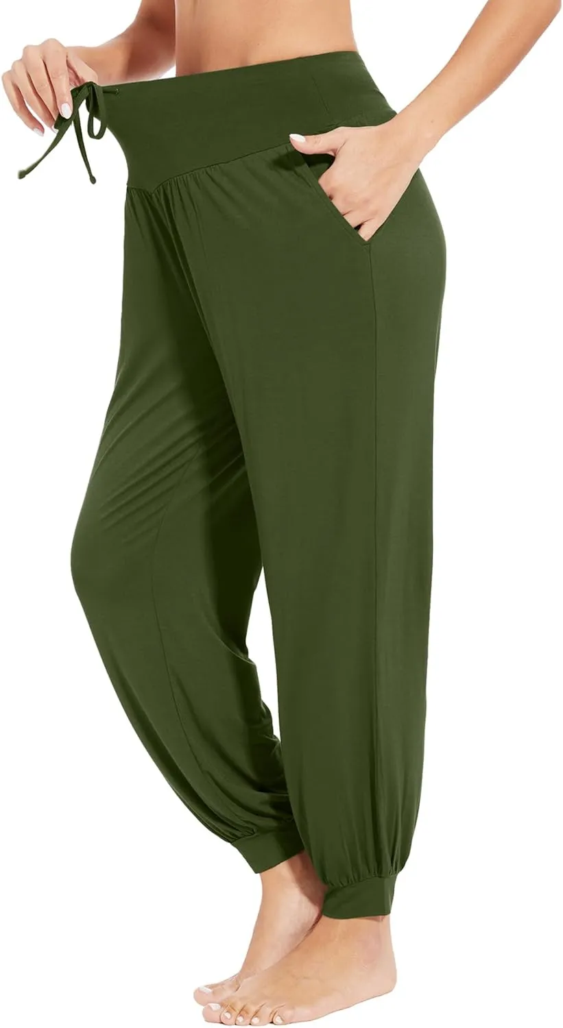 WiWi Jogger Pant for Women High Waist Yoga Pants Soft Comfy Viscose from Bamboo Women's Pajama Bottoms S-XXL