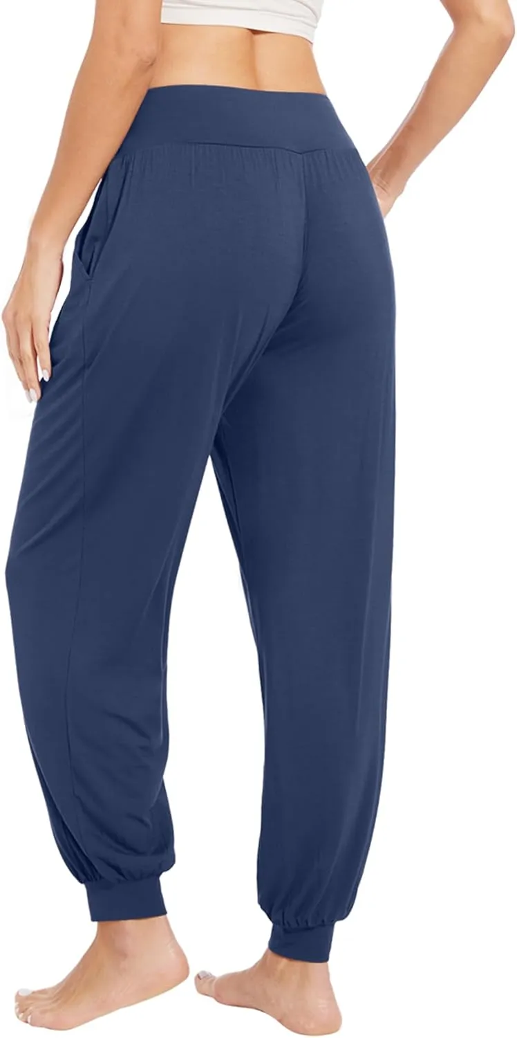 WiWi Jogger Pant for Women High Waist Yoga Pants Soft Comfy Viscose from Bamboo Women's Pajama Bottoms S-XXL