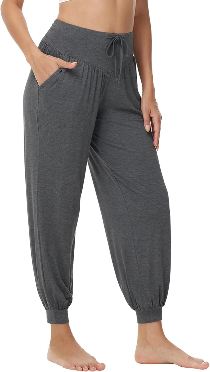 WiWi Jogger Pant for Women High Waist Yoga Pants Soft Comfy Viscose from Bamboo Women's Pajama Bottoms S-XXL