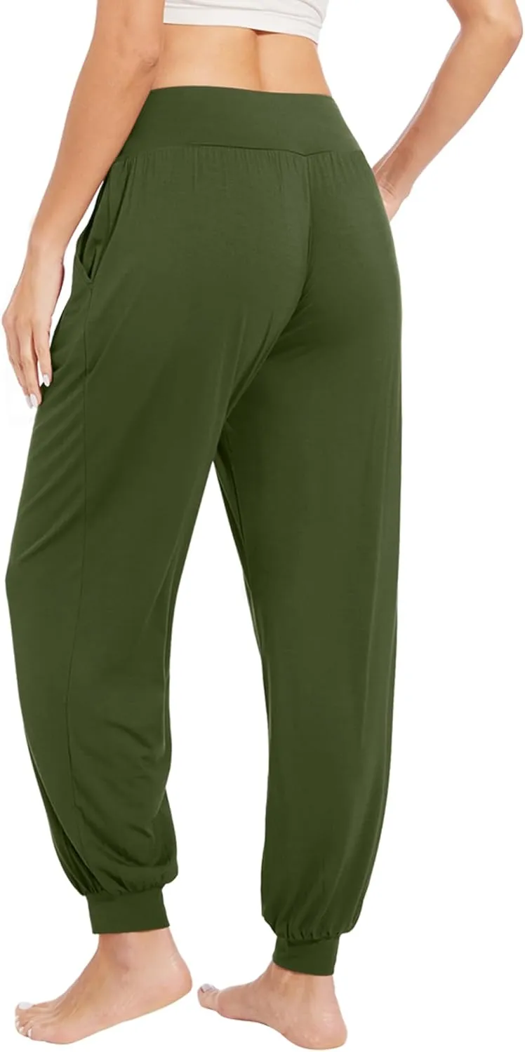 WiWi Jogger Pant for Women High Waist Yoga Pants Soft Comfy Viscose from Bamboo Women's Pajama Bottoms S-XXL