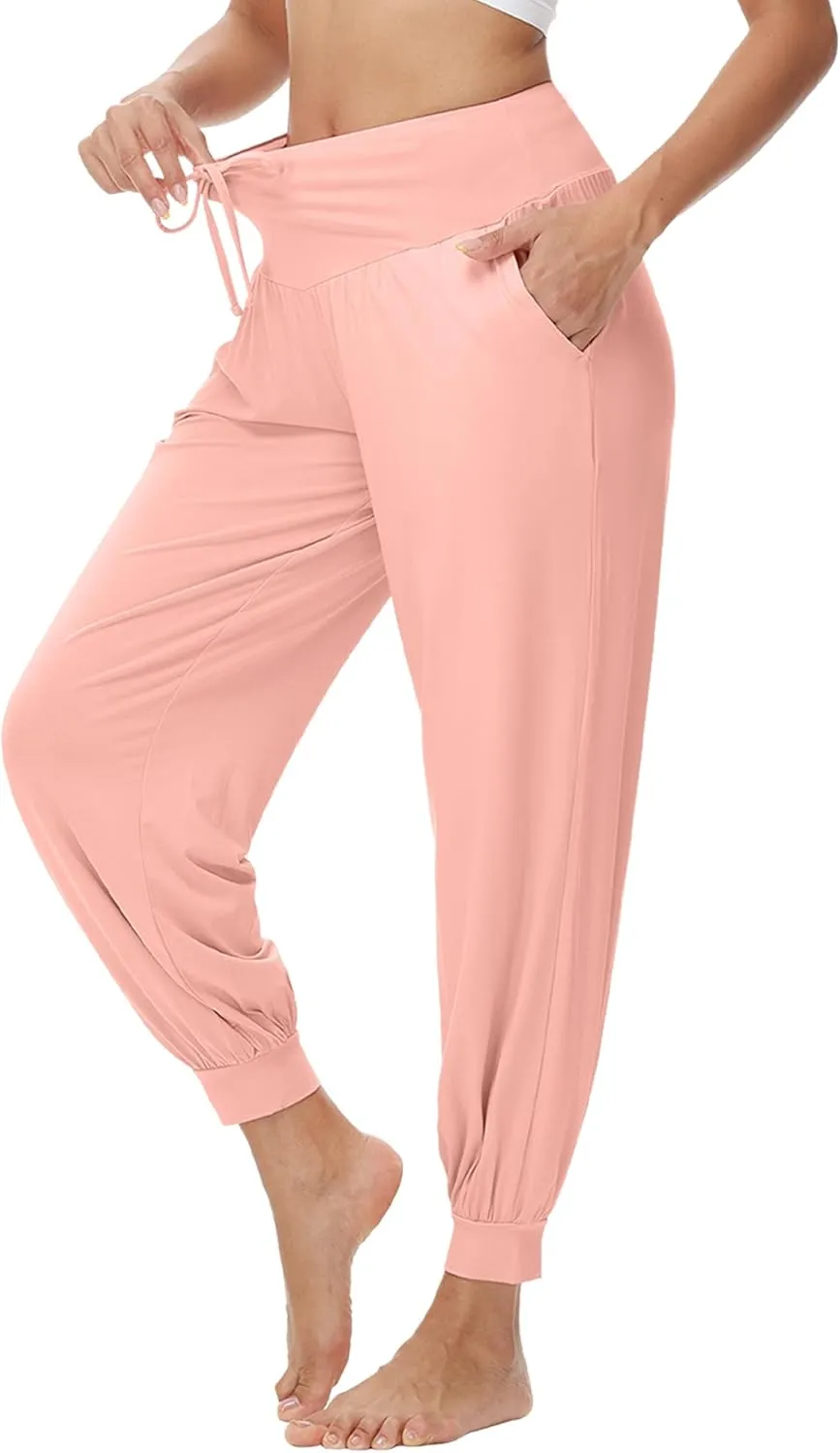 WiWi Jogger Pant for Women High Waist Yoga Pants Soft Comfy Viscose from Bamboo Women's Pajama Bottoms S-XXL