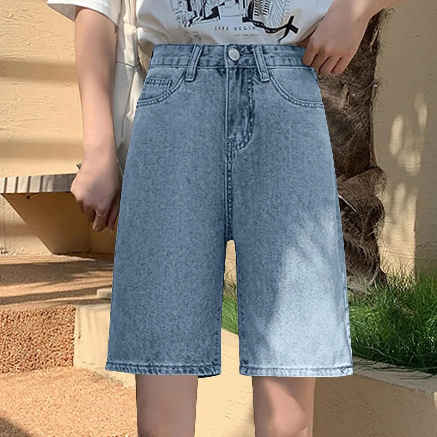 Women Baggy Denim Shorts High Waisted Denims Y2K Short Summer Lounge Wide Leg Short Jeans Fashion Streetwear with Pocket