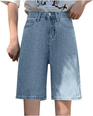 Women Baggy Denim Shorts High Waisted Denims Y2K Short Summer Lounge Wide Leg Short Jeans Fashion Streetwear with Pocket