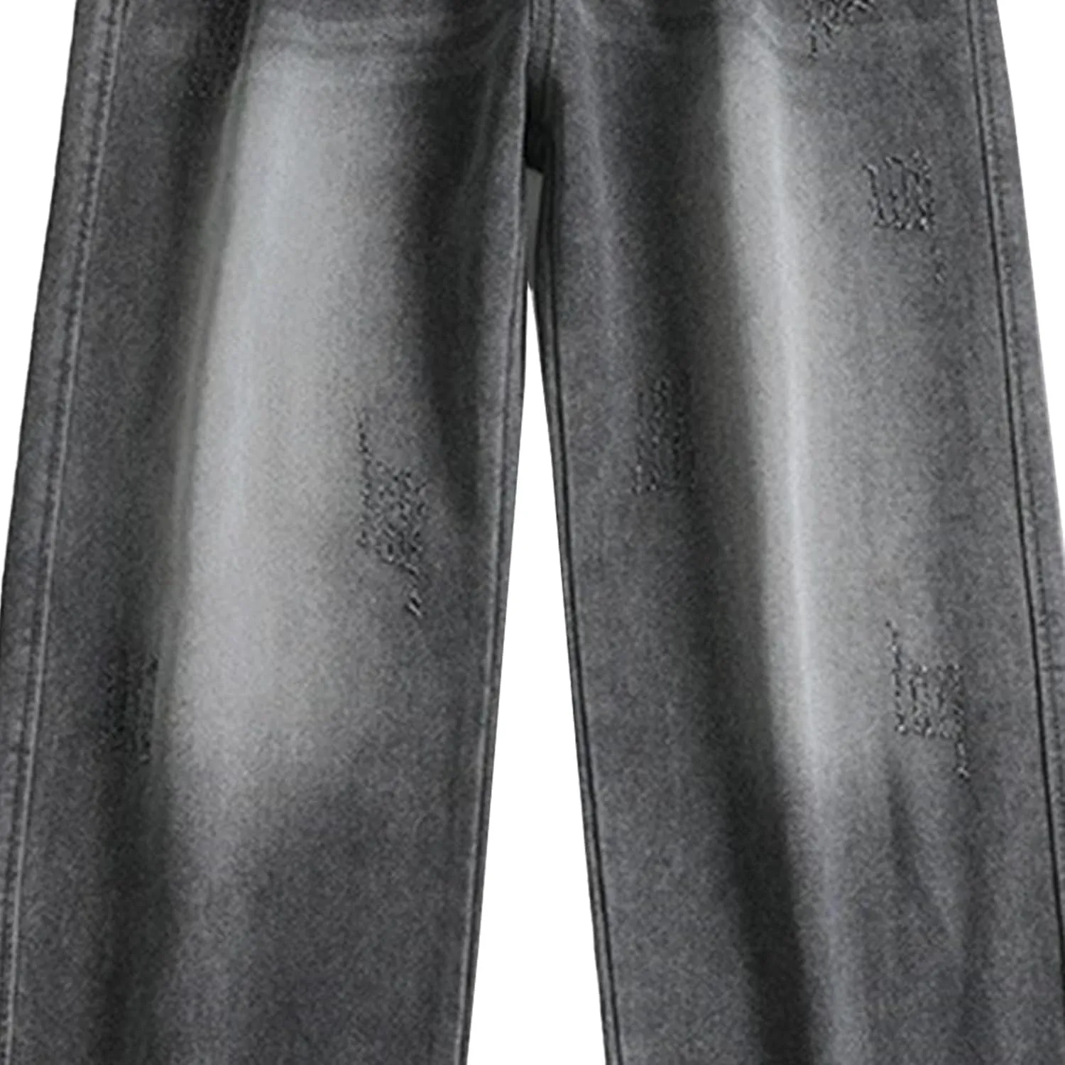 Women Drawstring Sports Casual Denim Pants Distressed Fashion Joker Straight Jeans Y2K Handsome Wide Leg Trousers