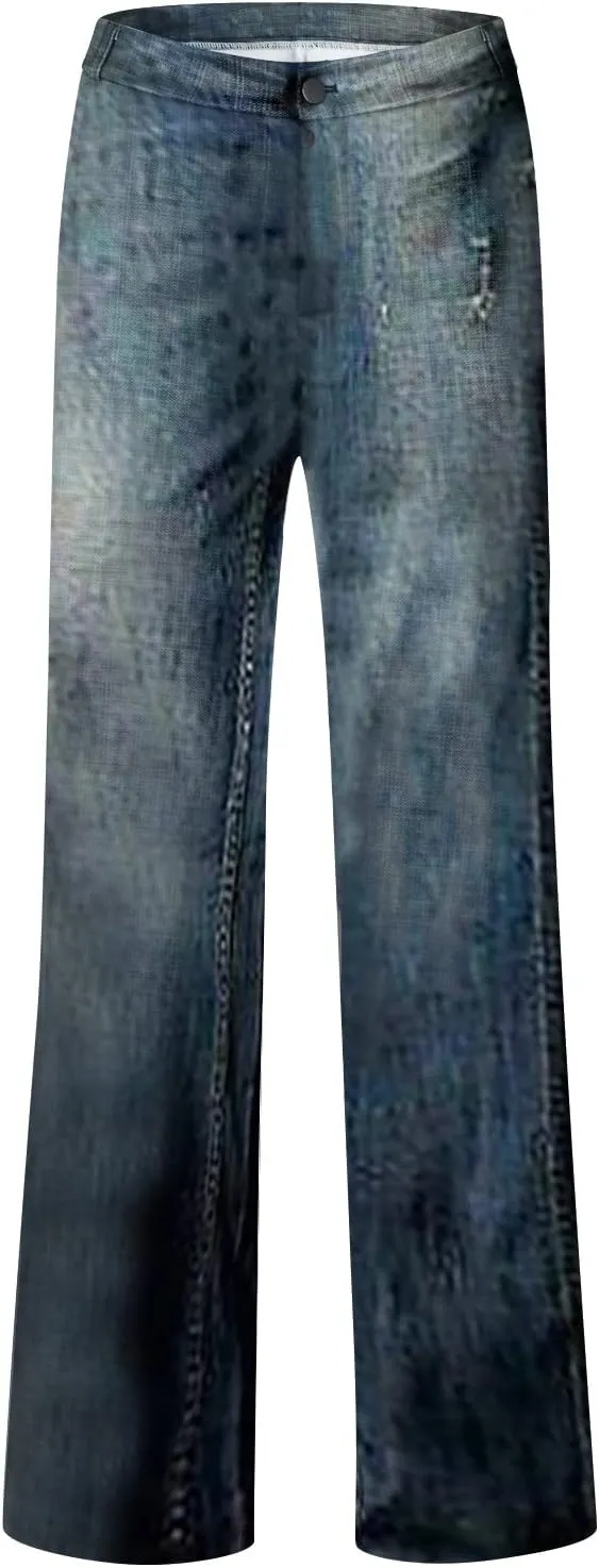 Women Fashion Retro Literature and Print Casual Loose Pants Plus Size Loose Pants Fall &Winter Outfits