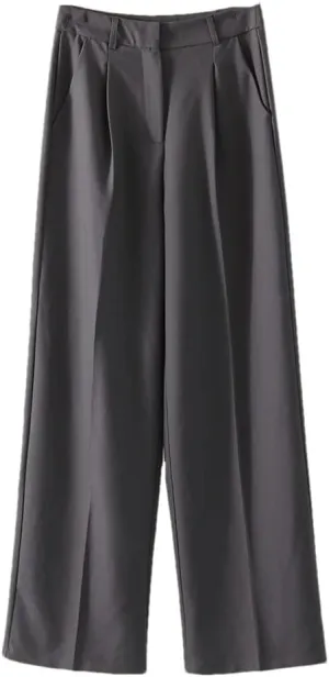 Women' S Loose Pants Straight Leg Long Trousers Autumn High Waist Suit Pants