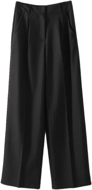 Women' S Loose Pants Straight Leg Long Trousers Autumn High Waist Suit Pants