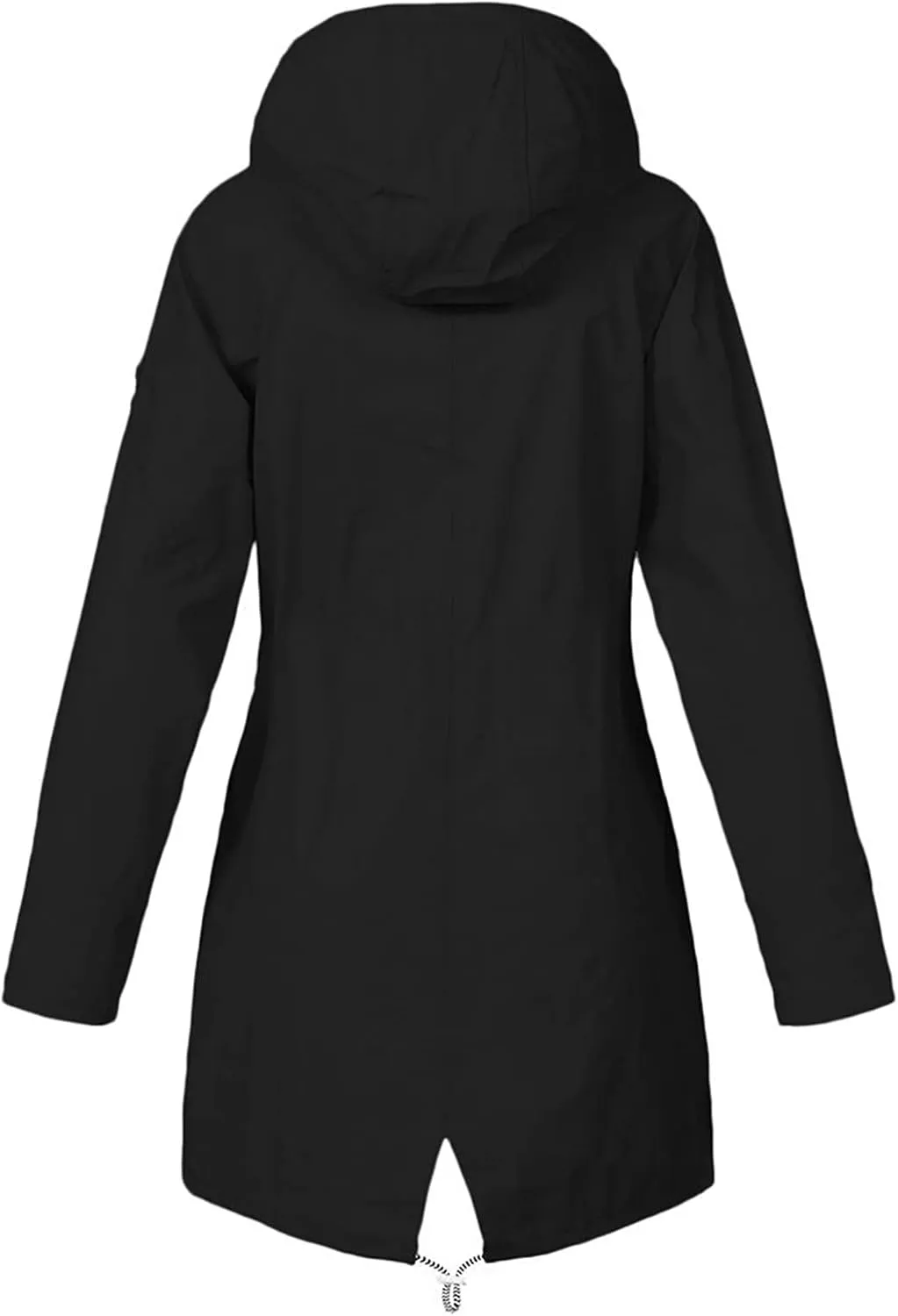 Women Solid Rain Jacket Outdoor Hooded Windproof Coat Fall Winter Casual Coats Plus Size Zip Up Hoodie Outwear